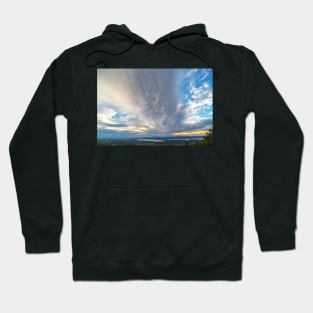 Overlooking the Adirondacks from Mount Philo Vermont Crazy Dramatic Clouds Hoodie